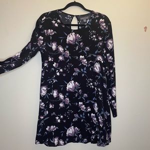 Kendall & Kylie Floral Long Sleeve Babydoll Dress